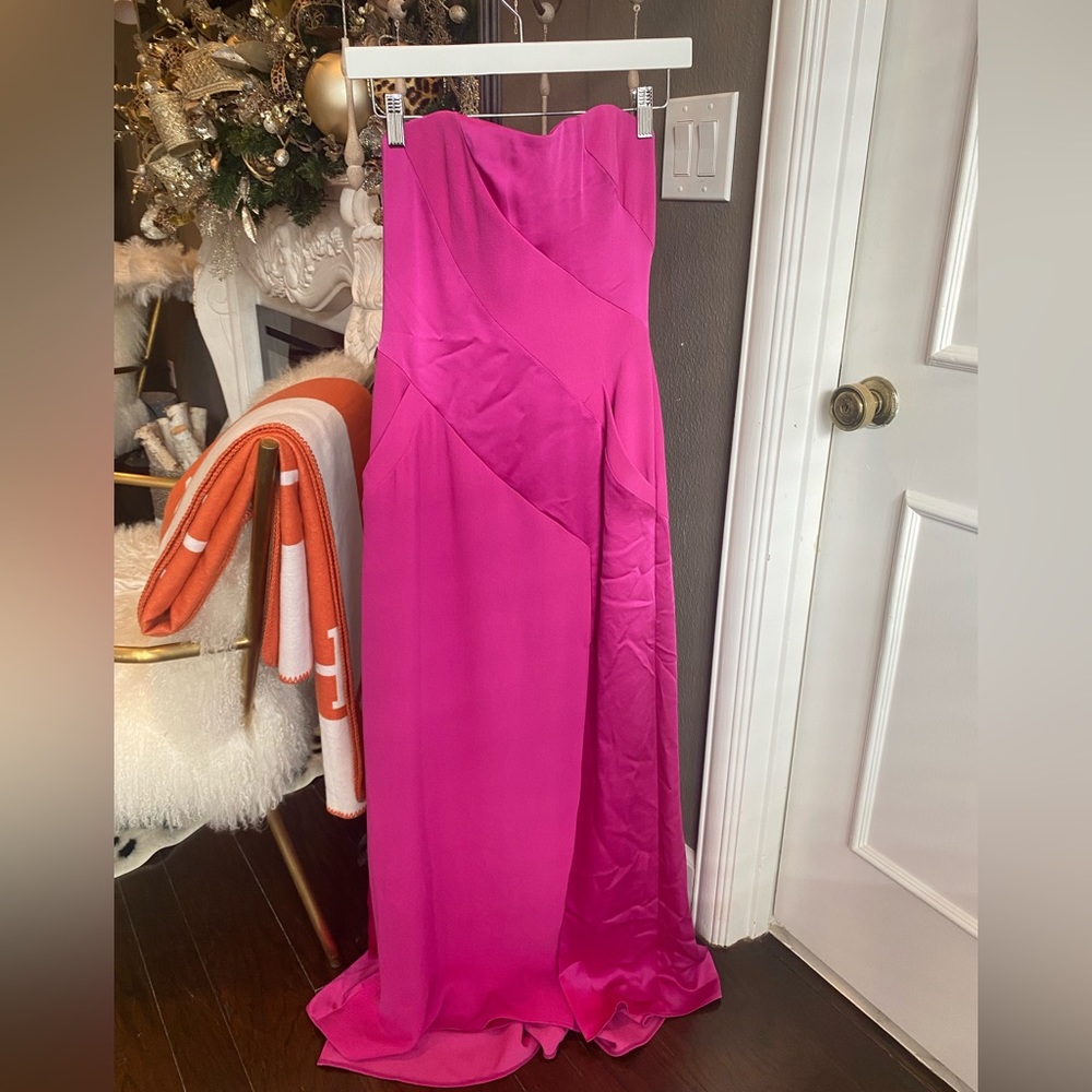 BCBG Magenta Strapless Long Dress